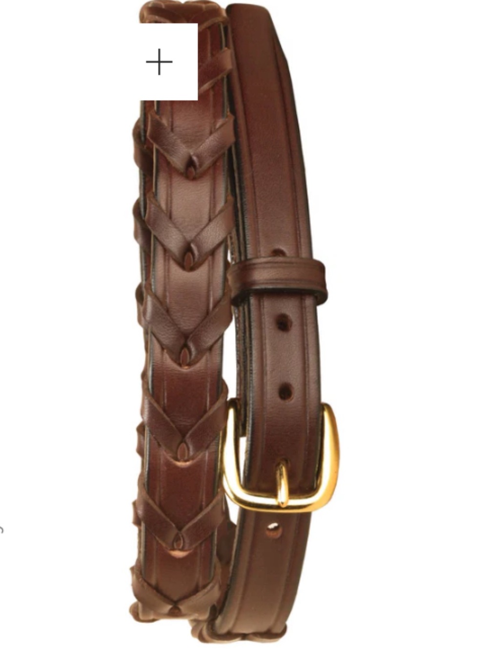 Tory Leather ¾" Laced Belt with Brass Buckle Wmns 36 Classic Laced Grip Pattern